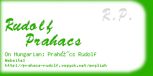 rudolf prahacs business card